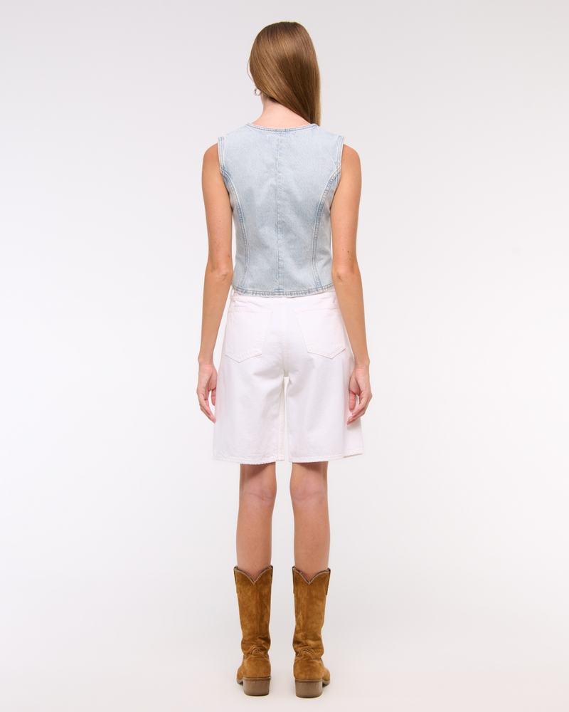 Tie-Front Denim Vest