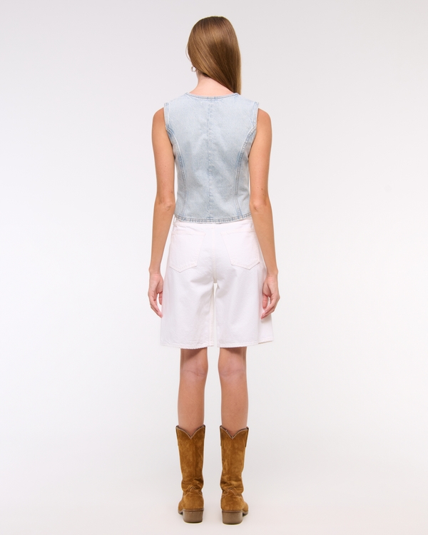 Tie-Front Denim Vest
