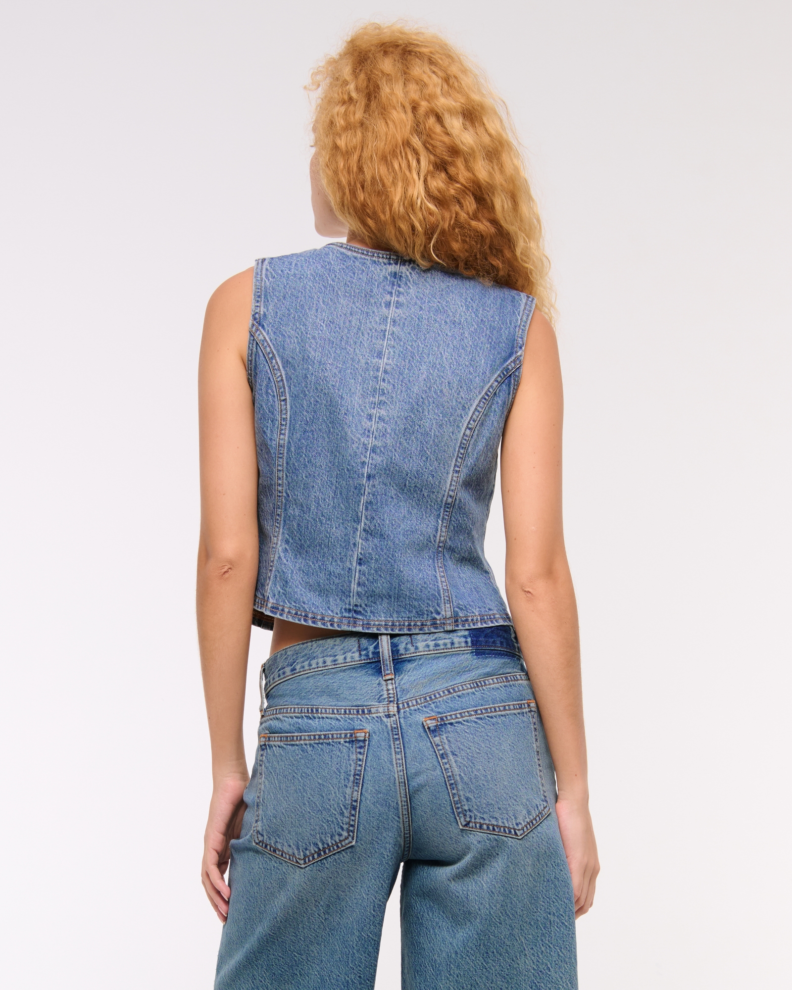 Tie-Front Denim Vest