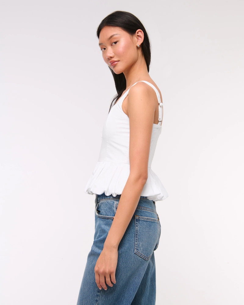 Poplin Bubble Hem Tank