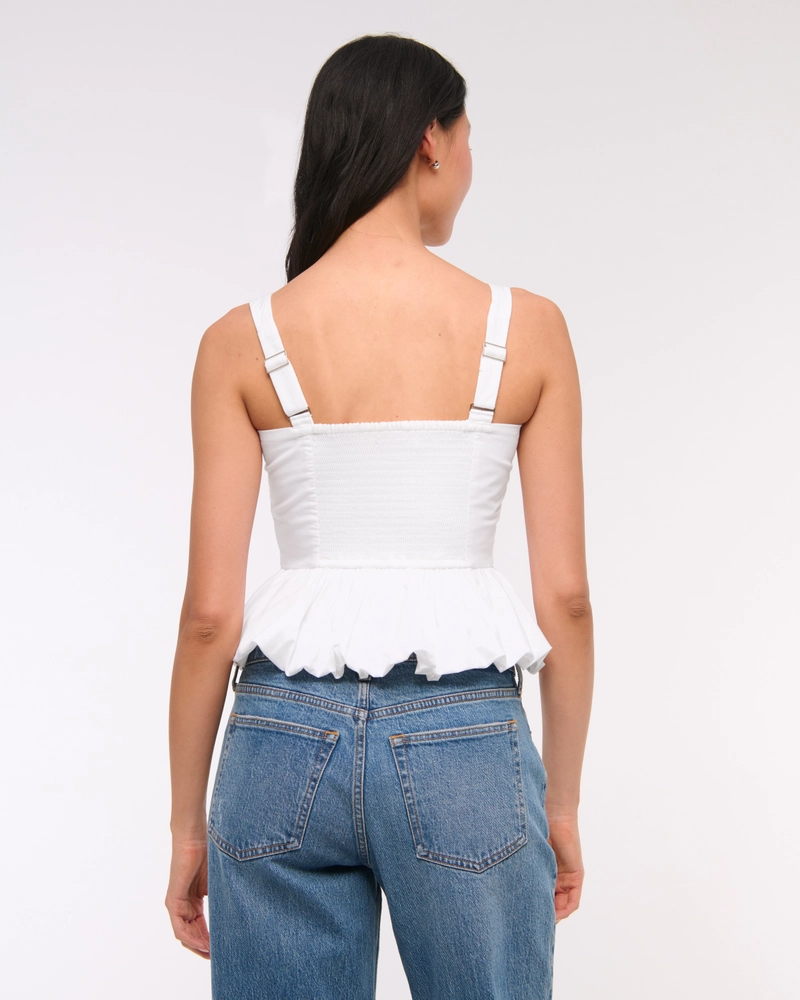 Poplin Bubble Hem Tank