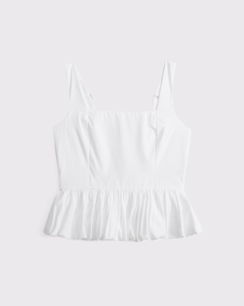 Poplin Bubble Hem Tank
