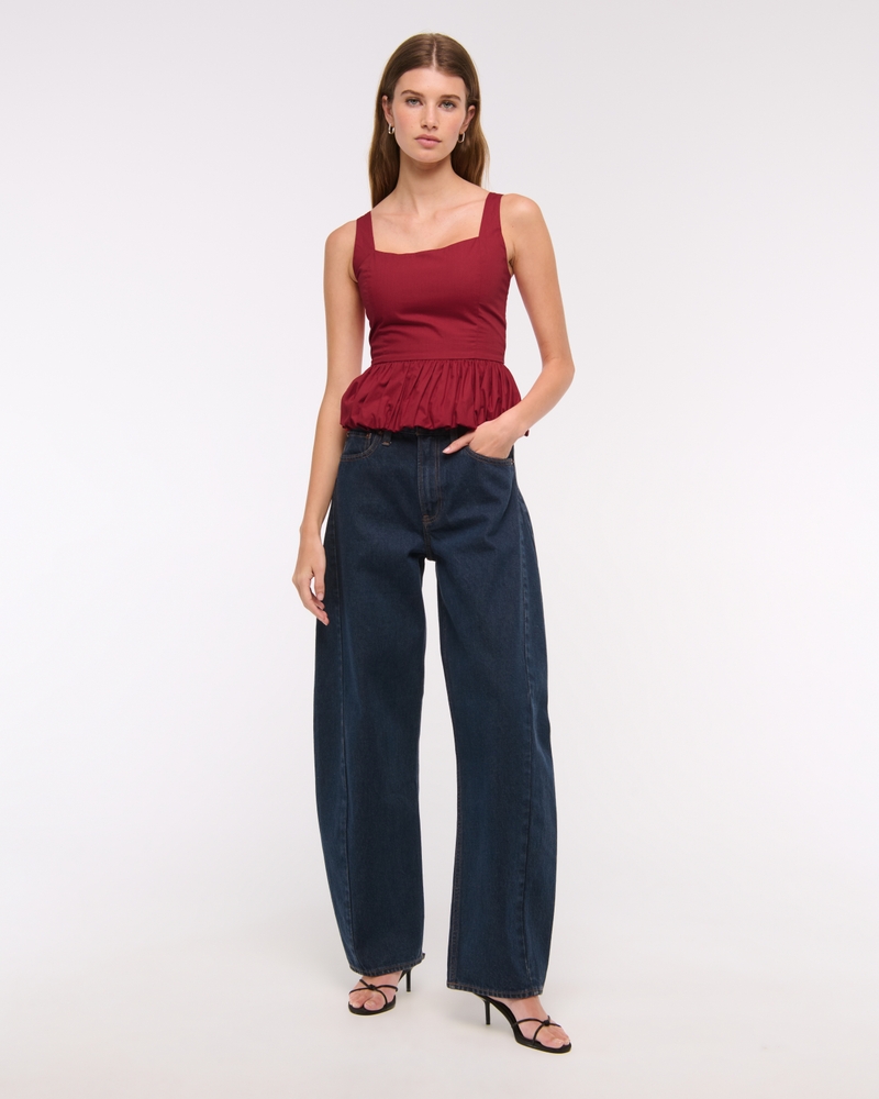 Poplin Bubble Hem Tank