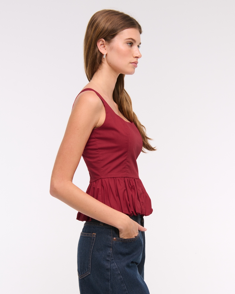 Poplin Bubble Hem Tank