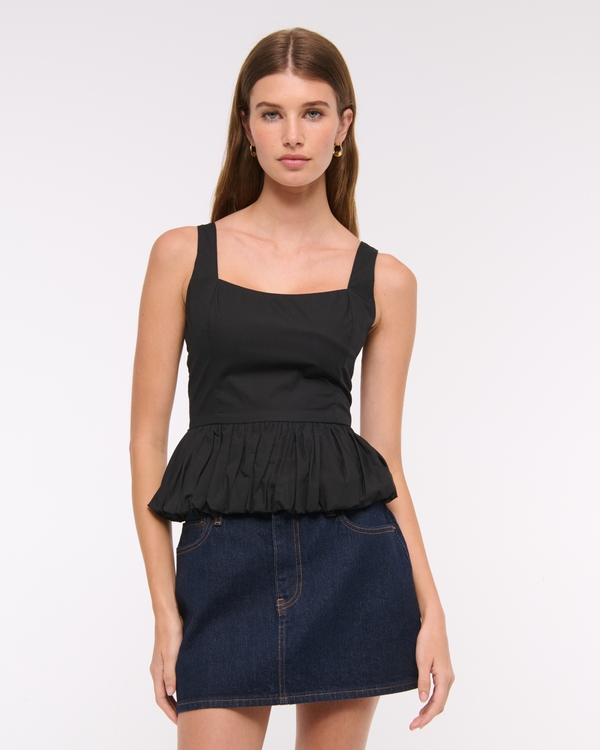 Women's Poplin Bubble Hem Tank | Women's Clearance | Abercrombie.com