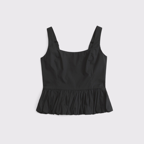 Женские топы Abercrombie & Fitch Poplin Bubble Hem Tank
