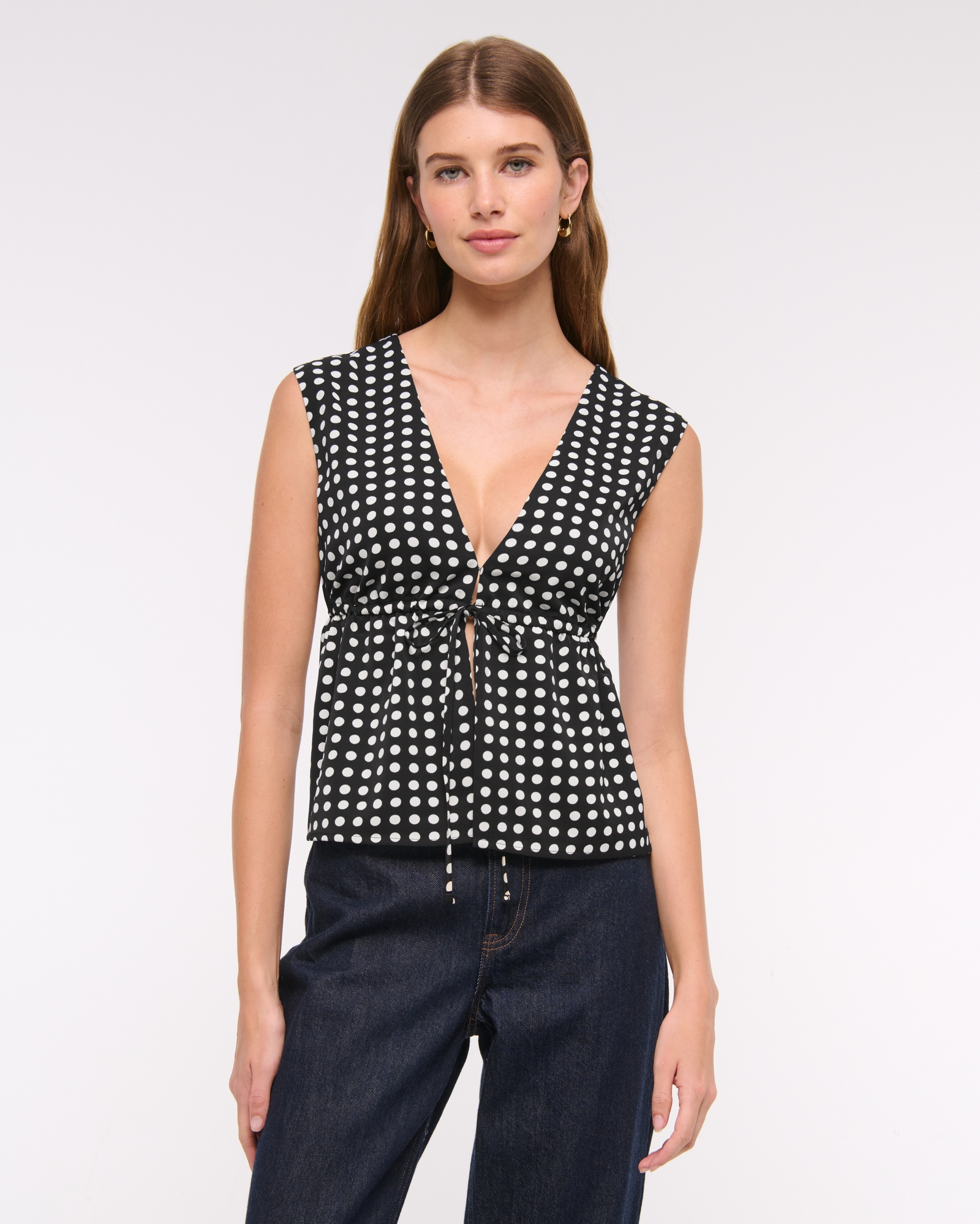 Plunge Tie-Front Top