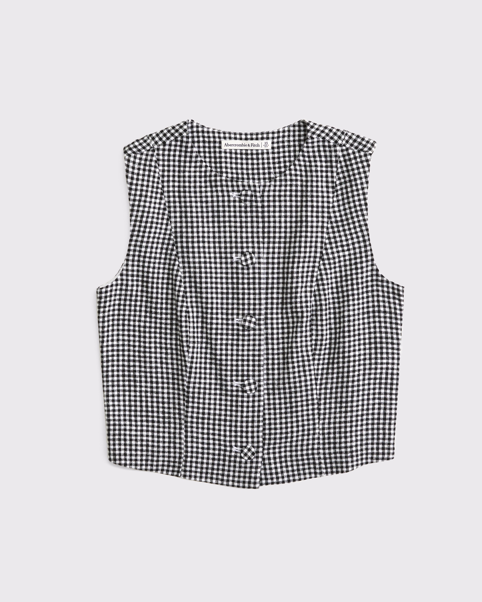 Cropped Linen-Blend Button-Through Vest