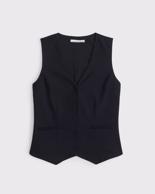 Easy Tailored Vest, Black view 1