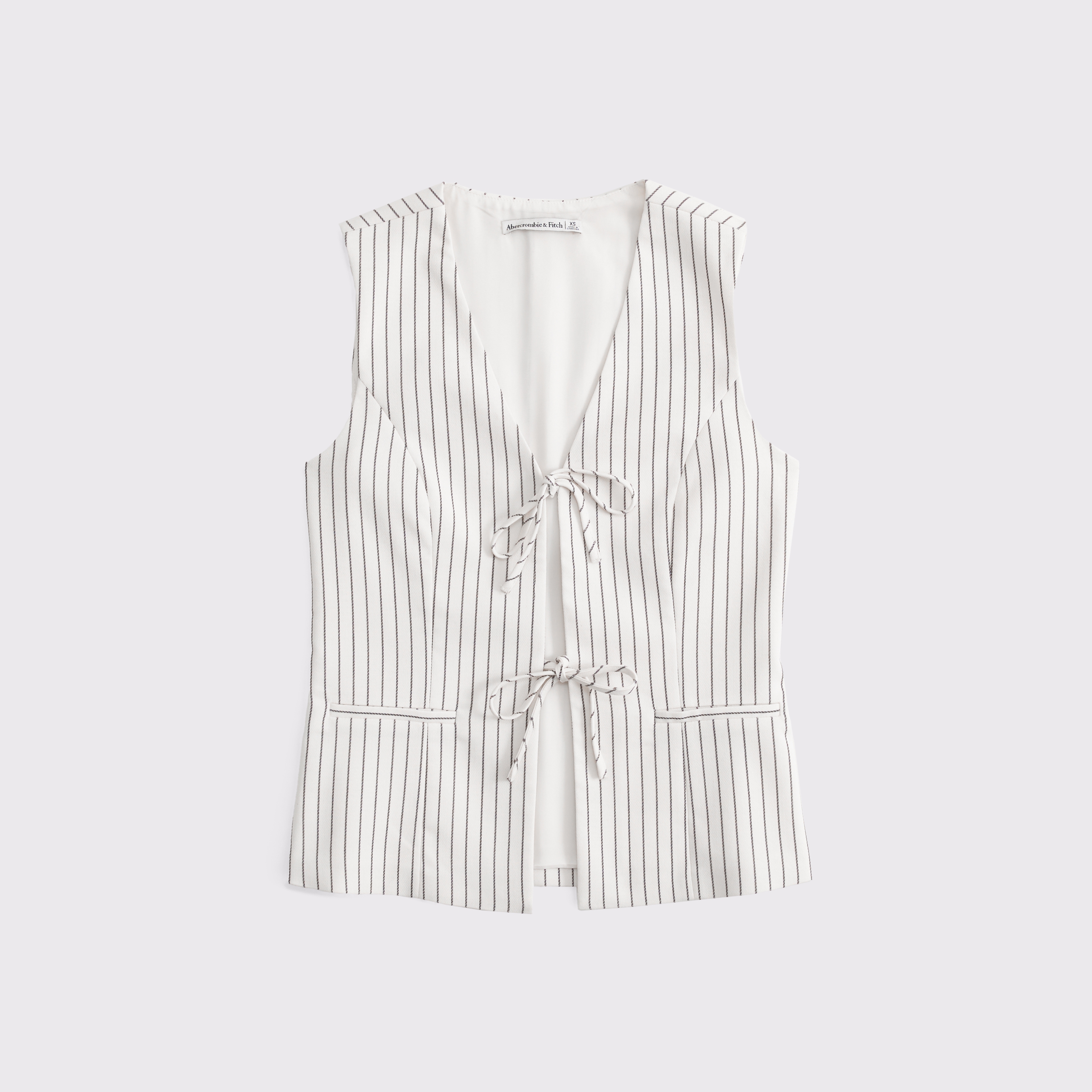Abercrombie & Fitch Tie-front Tailored Vest In White