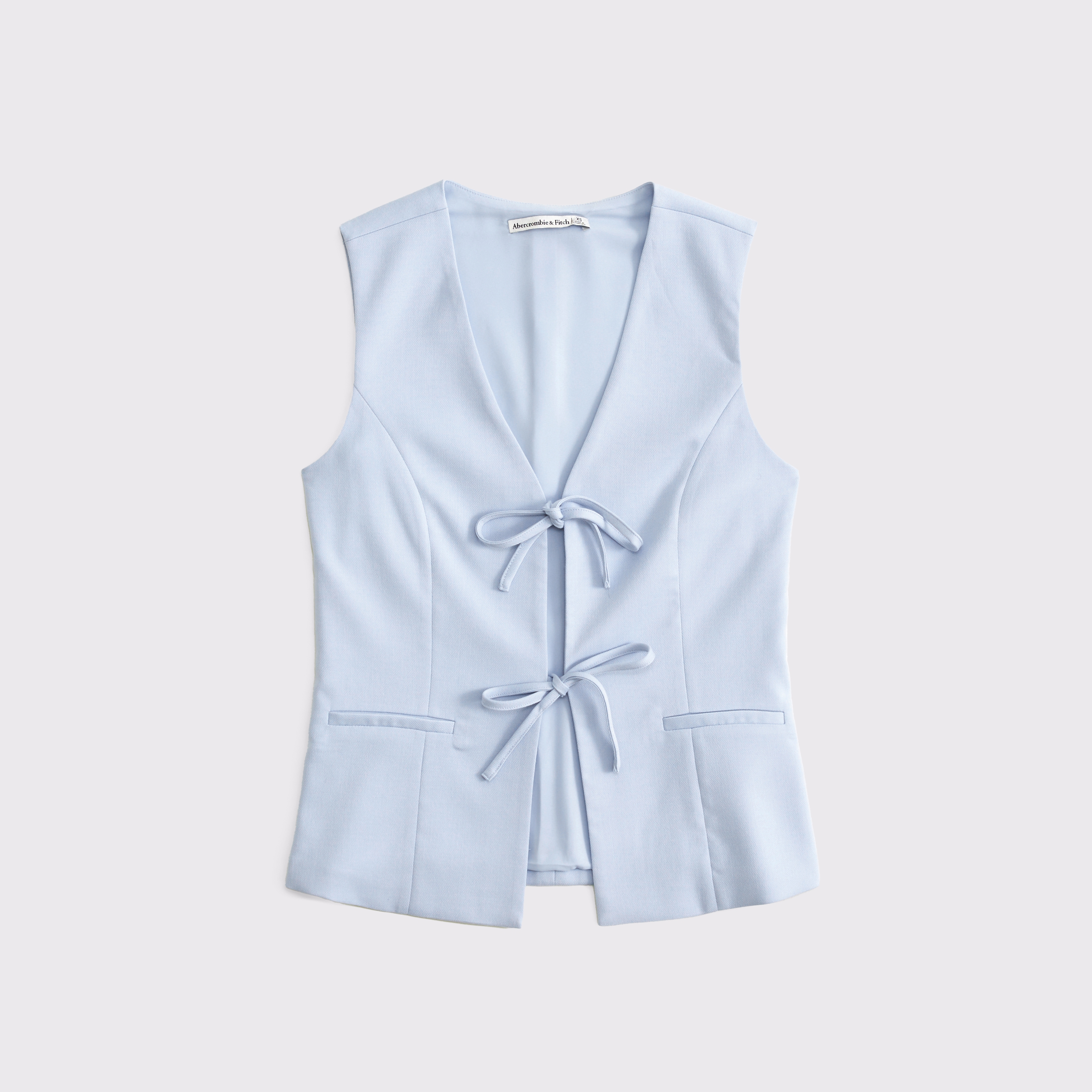 Abercrombie & Fitch Tie-front Tailored Vest In Blue