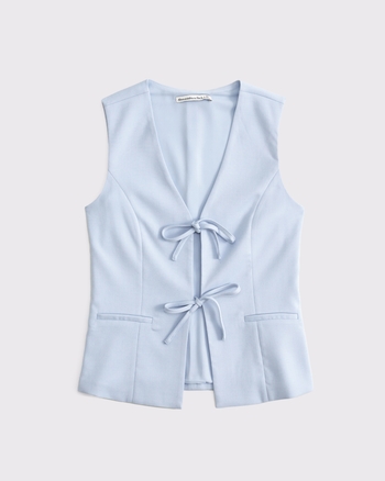 Tie-Front Tailored Vest