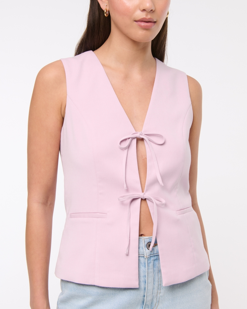 Women's Tie-Front Tailored Vest | Women's Tops | Abercrombie.com