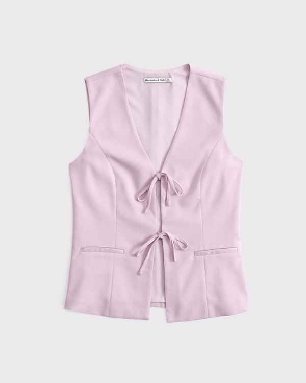 Tie-Front Tailored Vest