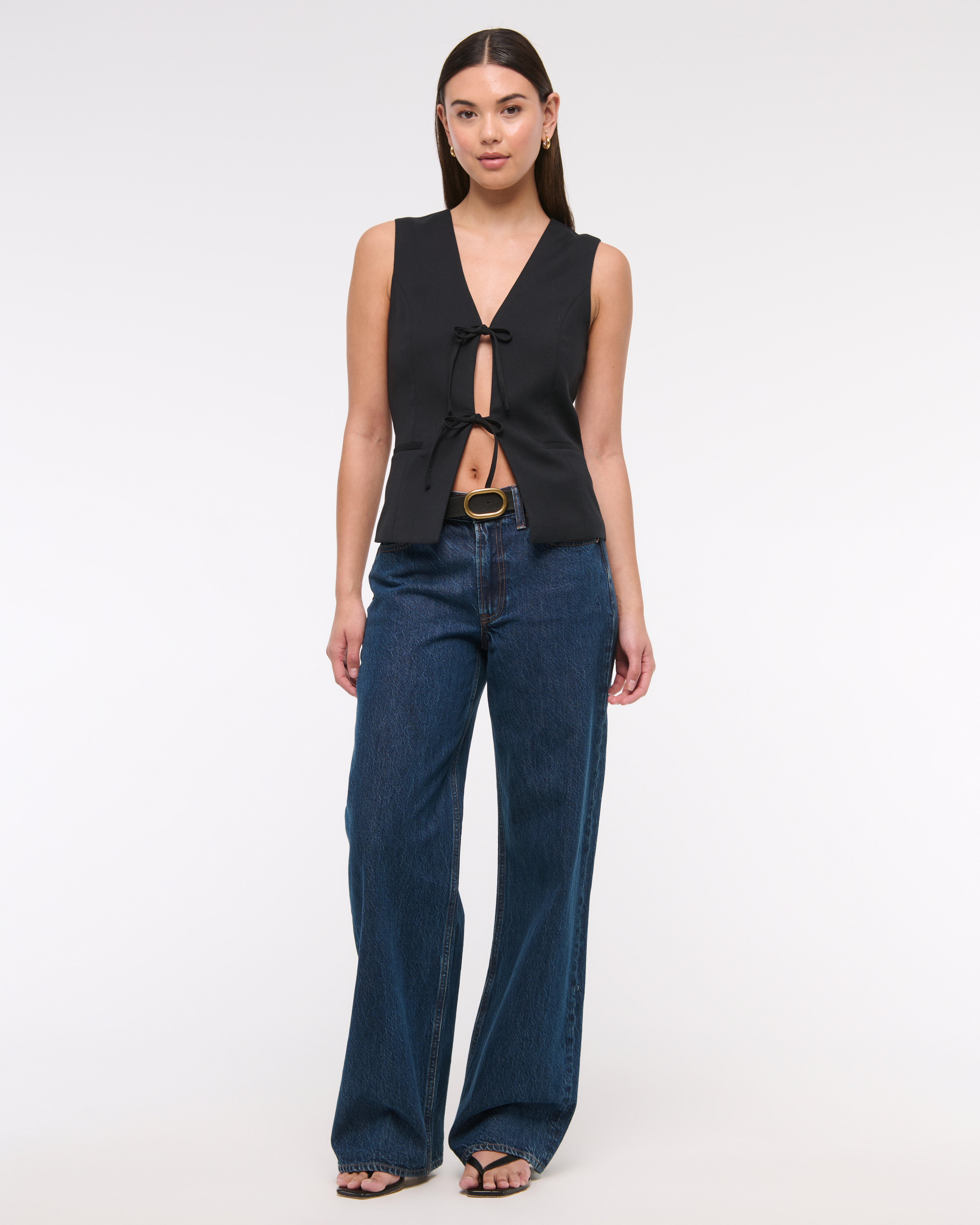 Женские жилеты Abercrombie & Fitch Tie-Front Tailored Vest — фото 3