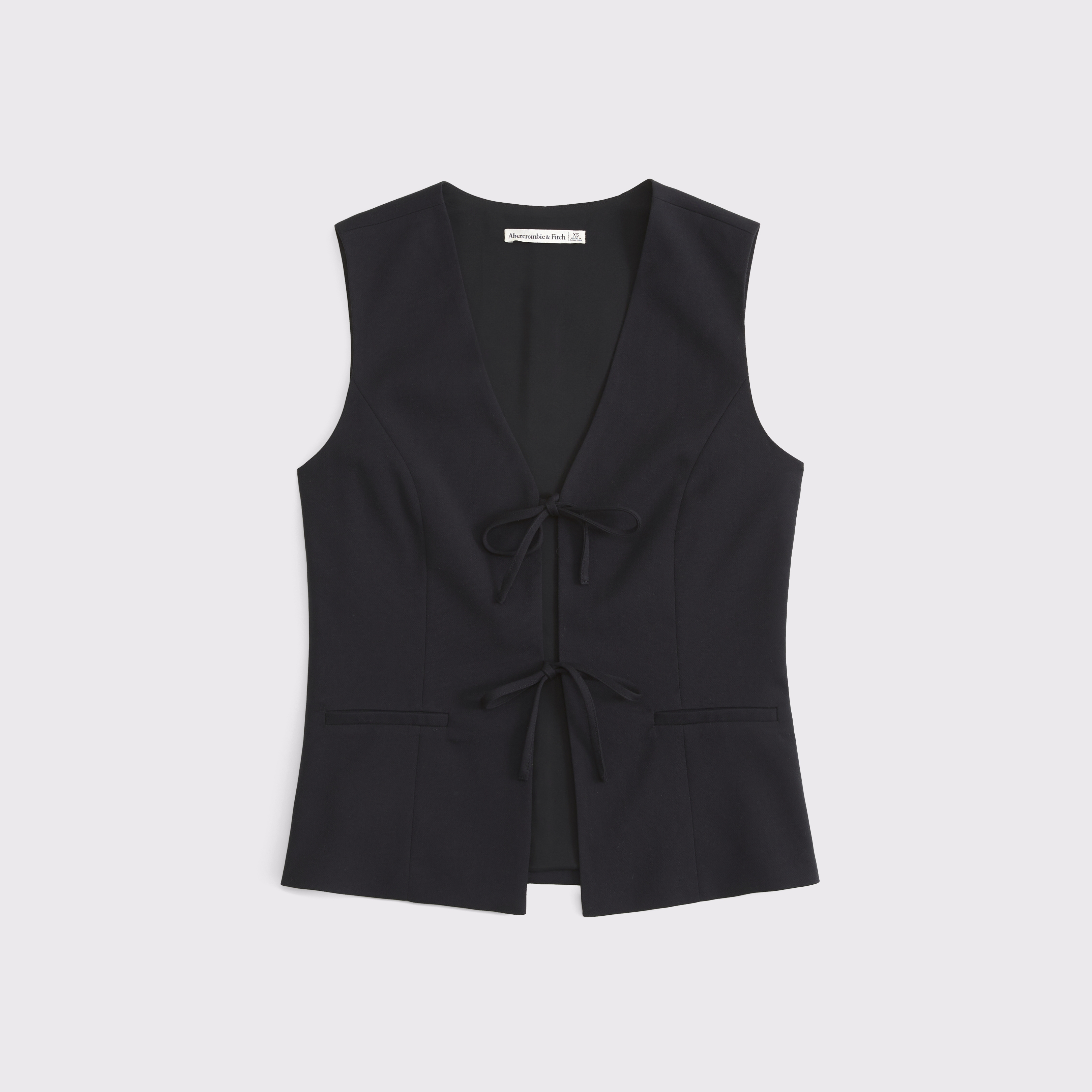 トップス theredthread S ring tailored vest black Women's Tie-Front Tailored Vest | Women's Tops | Abercrombie.com