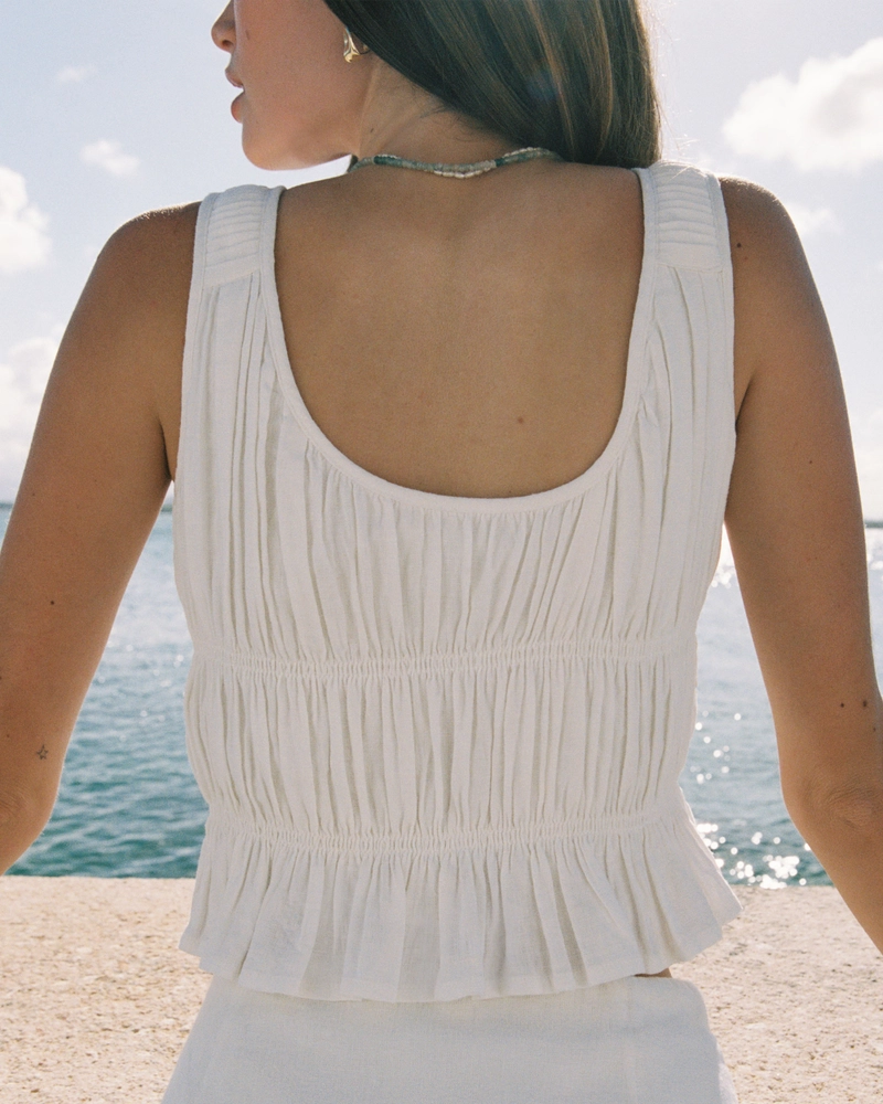 Ruched Tie-Front Top