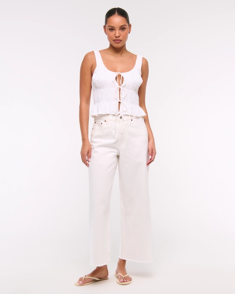 Ruched Tie-Front Top