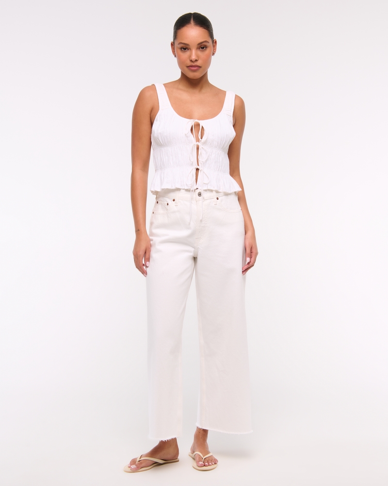 Ruched Tie-Front Top