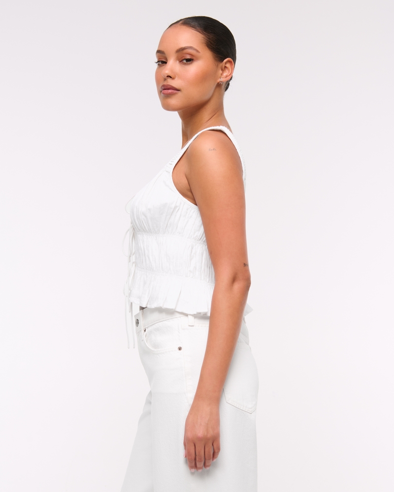 Ruched Tie-Front Top