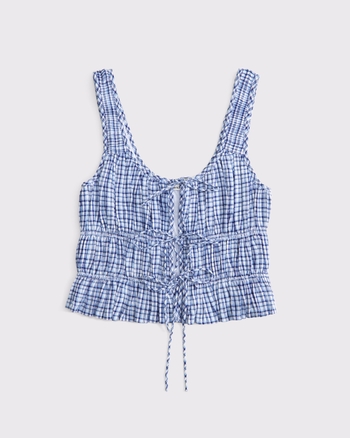 Ruched Tie-Front Top