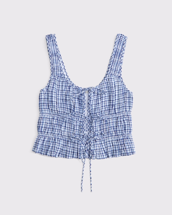 Women's Ruched Tie-Front Top | Women's Clearance | Abercrombie.com