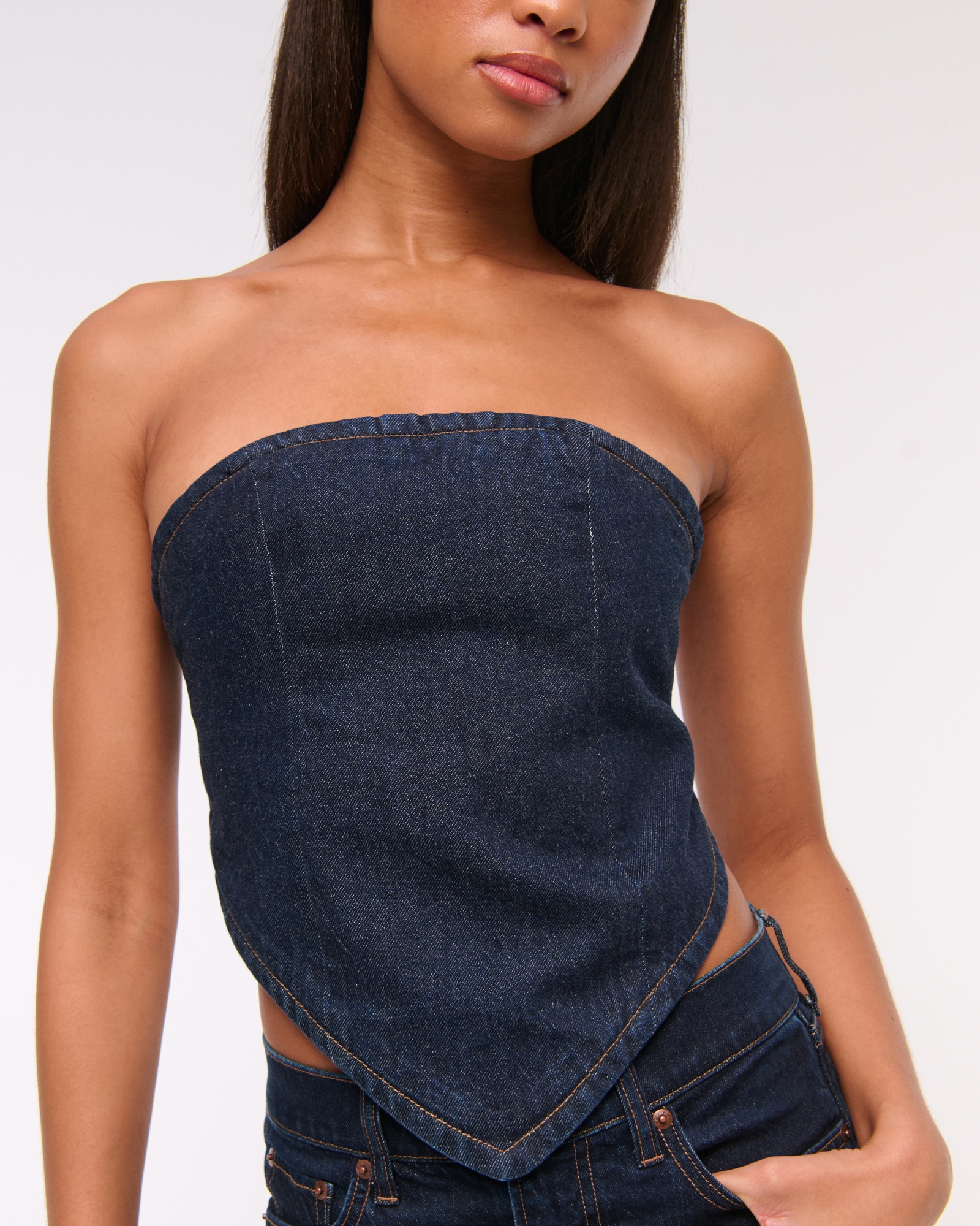 Pride Strapless Denim Scarf Top