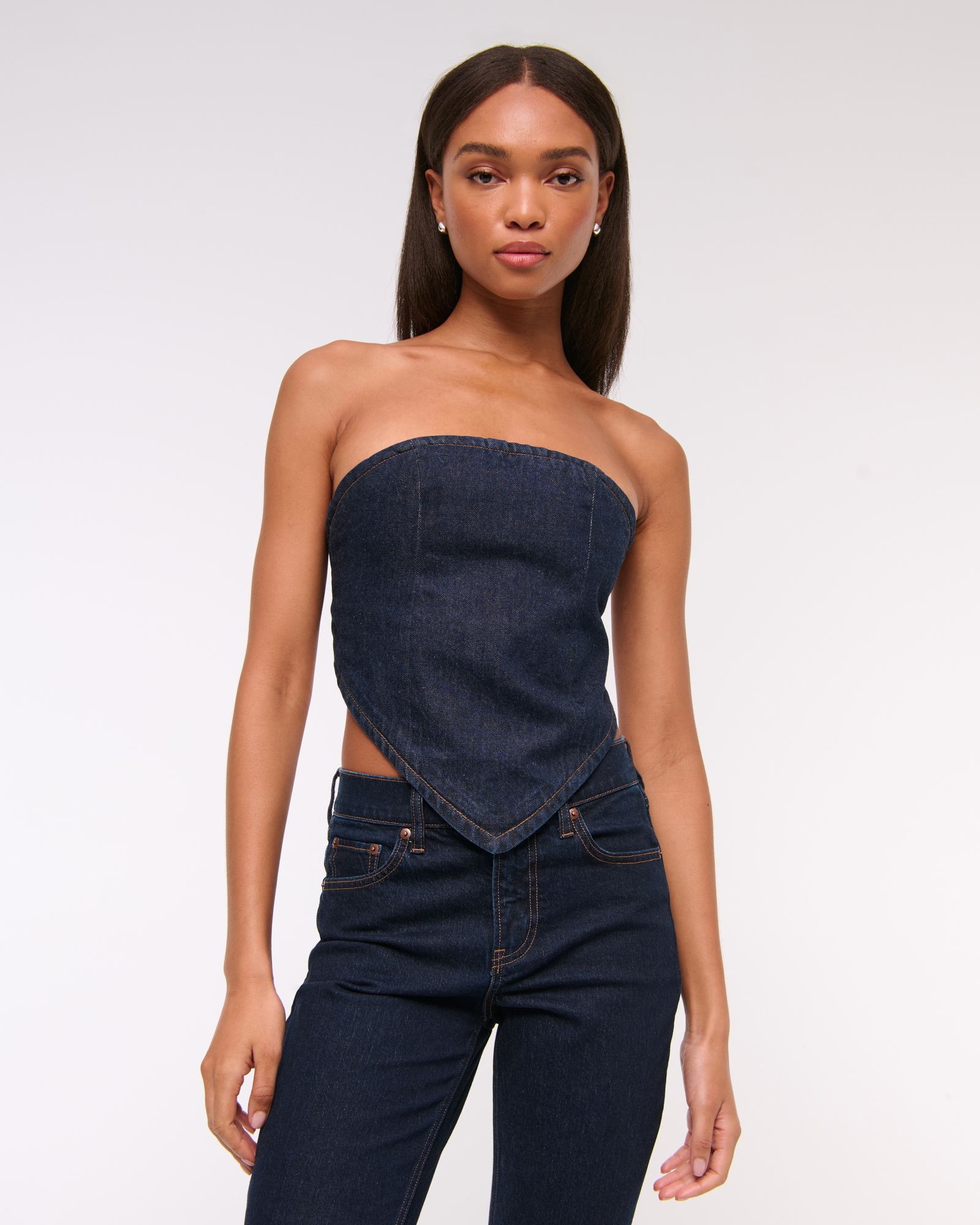 Pride Strapless Denim Scarf Top
