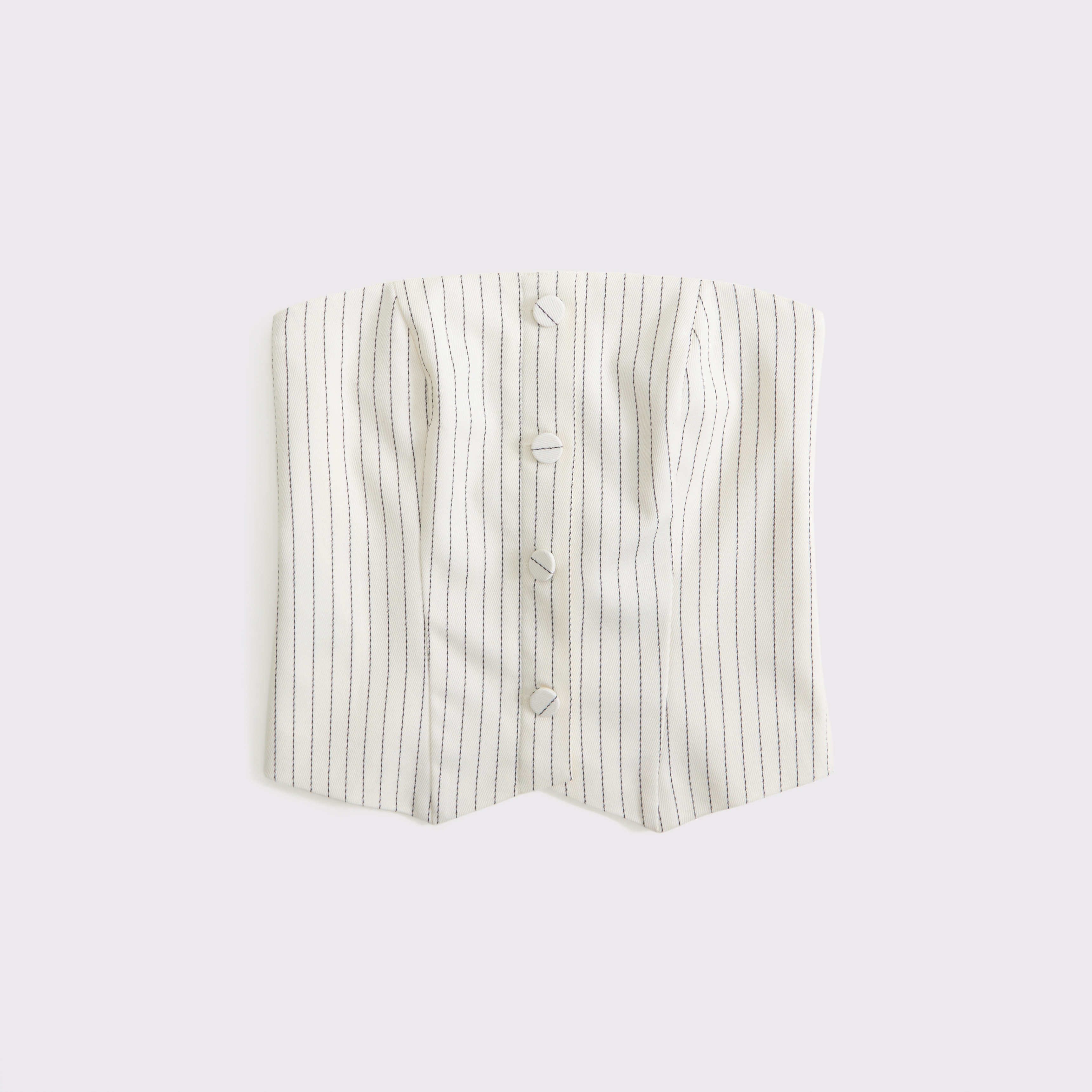 Abercrombie & Fitch Strapless Cropped Tailored Vest In White