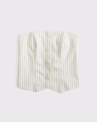 Strapless Cropped Tailored Vest