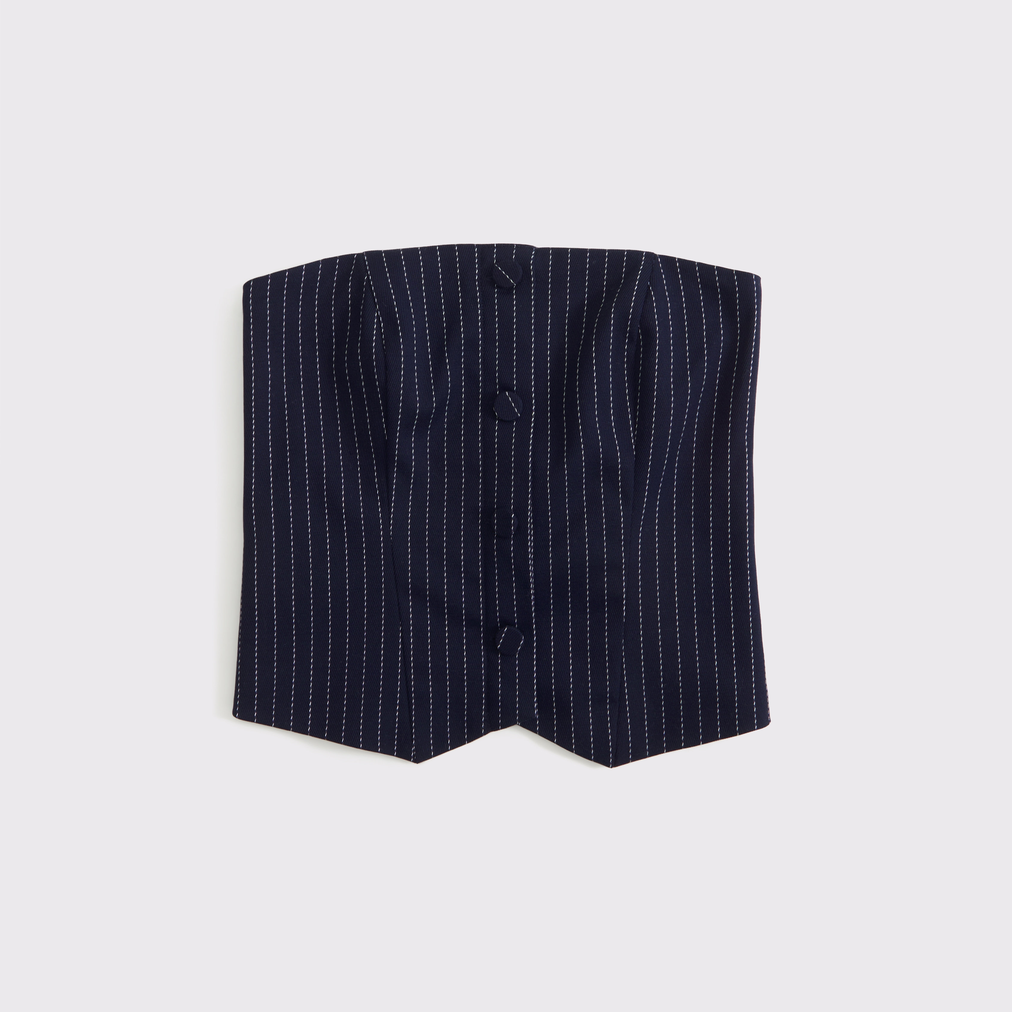 Abercrombie & Fitch Strapless Cropped Tailored Vest In Blue