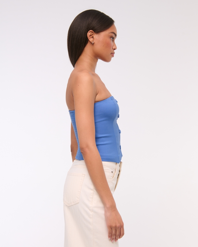 Strapless Cropped Tailored Vest