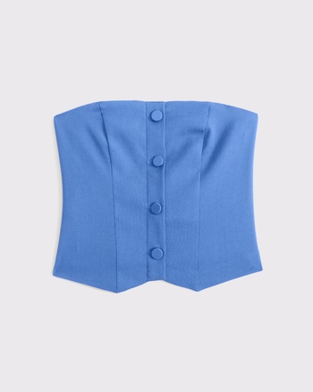 Strapless Cropped Tailored Vest