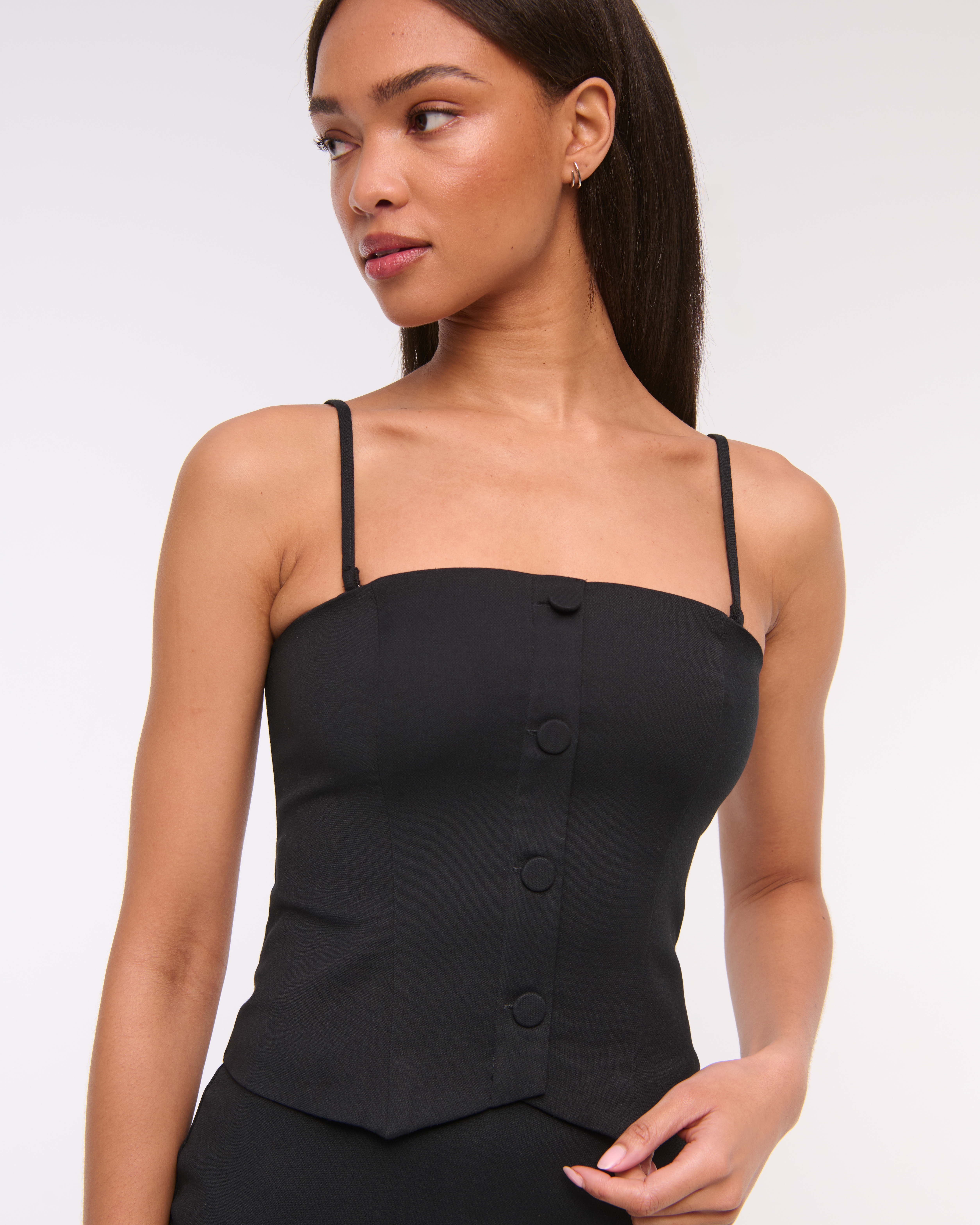 Женские жилеты Abercrombie & Fitch Strapless Cropped Tailored Vest — фото 3