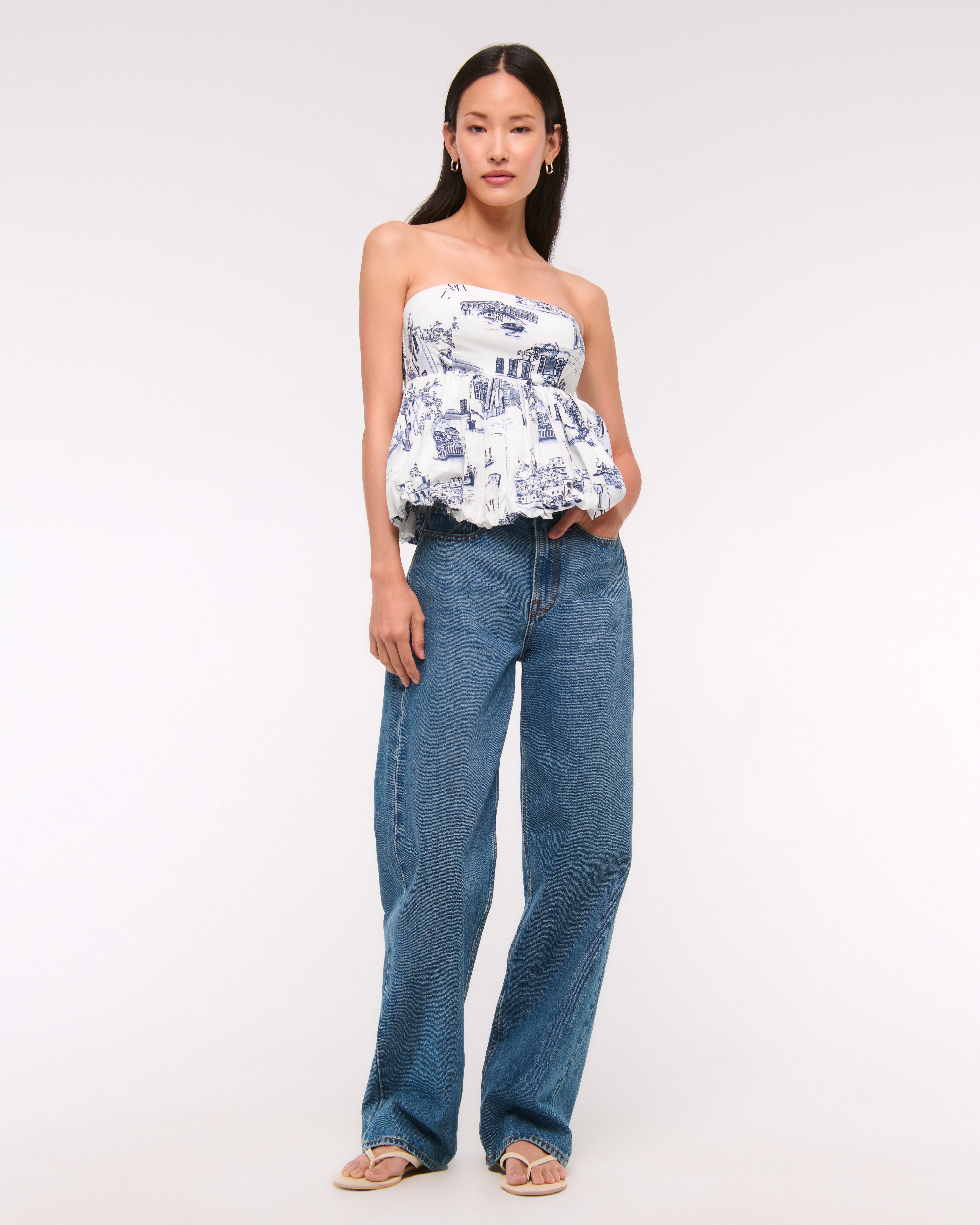 womens bubble hem tops