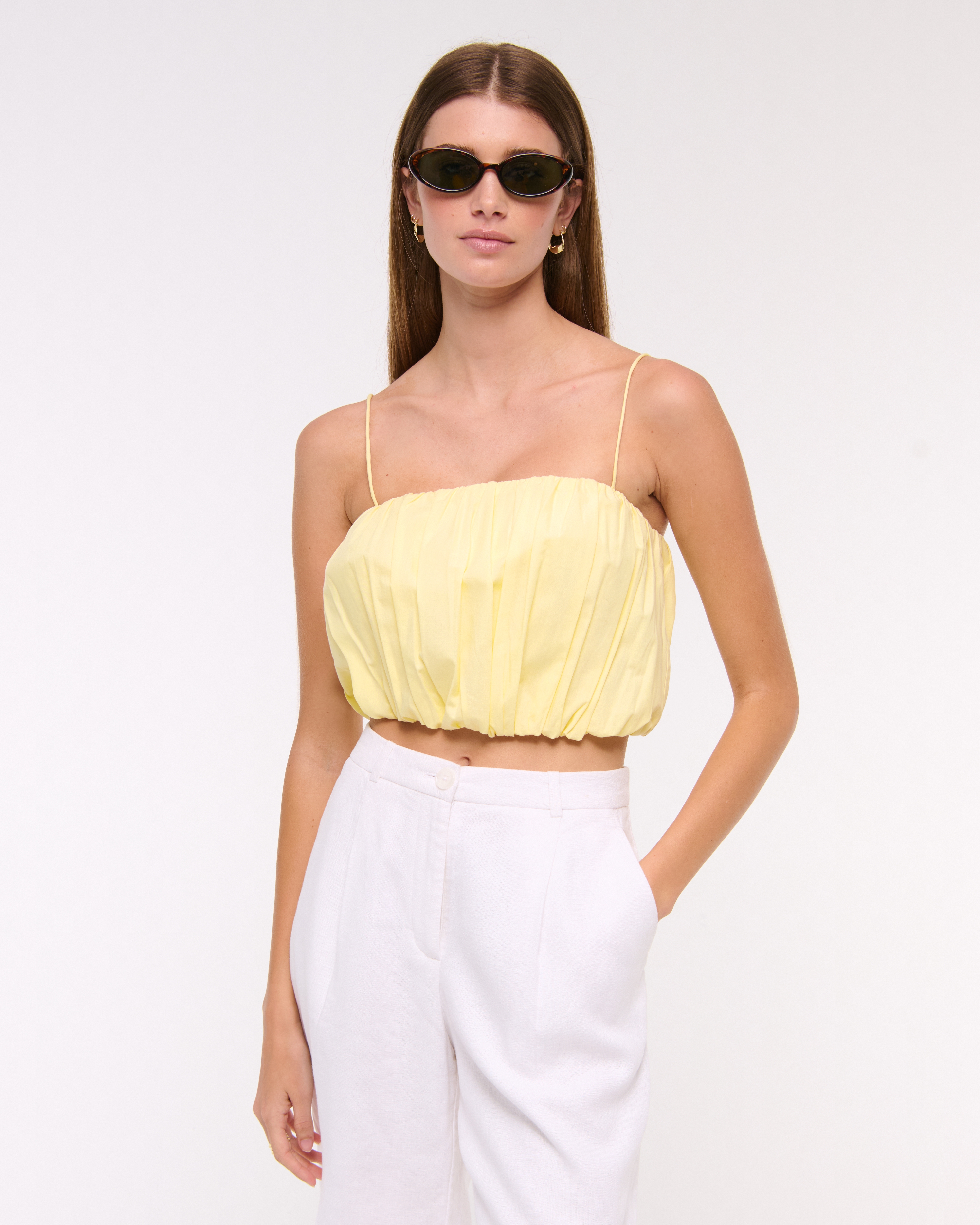 Women's Cropped Bubble Hem Cami | Women's Tops | Abercrombie.com