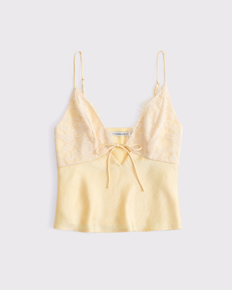 Lace and Satin V-Neck Cami