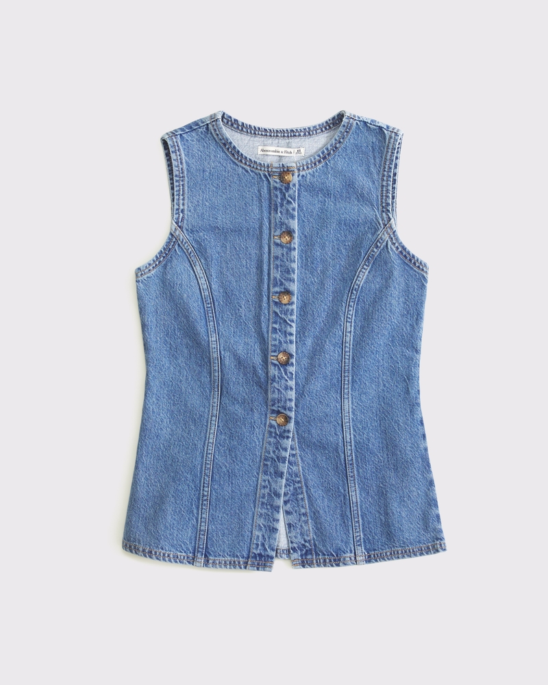 売れ筋商品|||ラッキーブランド カットソー トップス レディース Women's Denim Tie-Front Vest Boho Chic Wash Women's Denim Vest | Women's Tops | Abercrombie.com