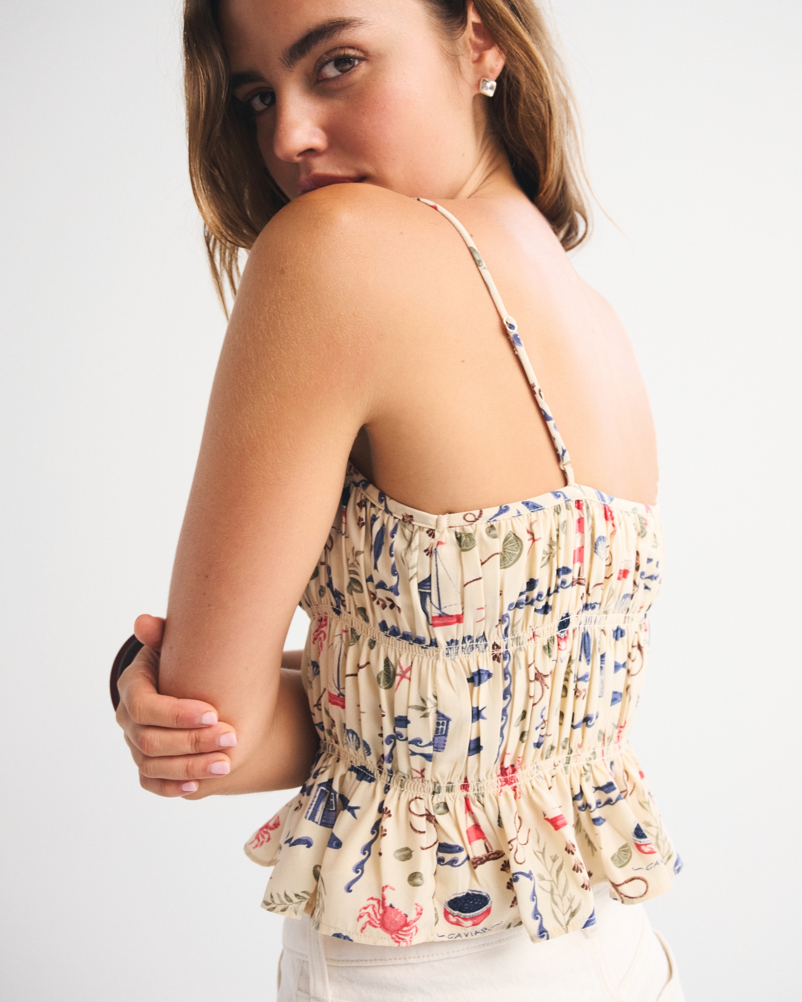 Ruched Tie-Front Cami