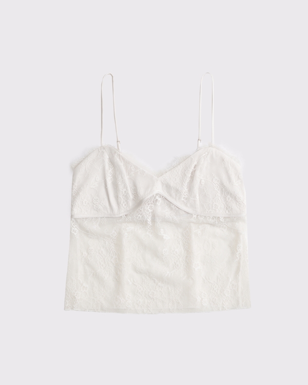Lace Babydoll Cami, Cream view 1