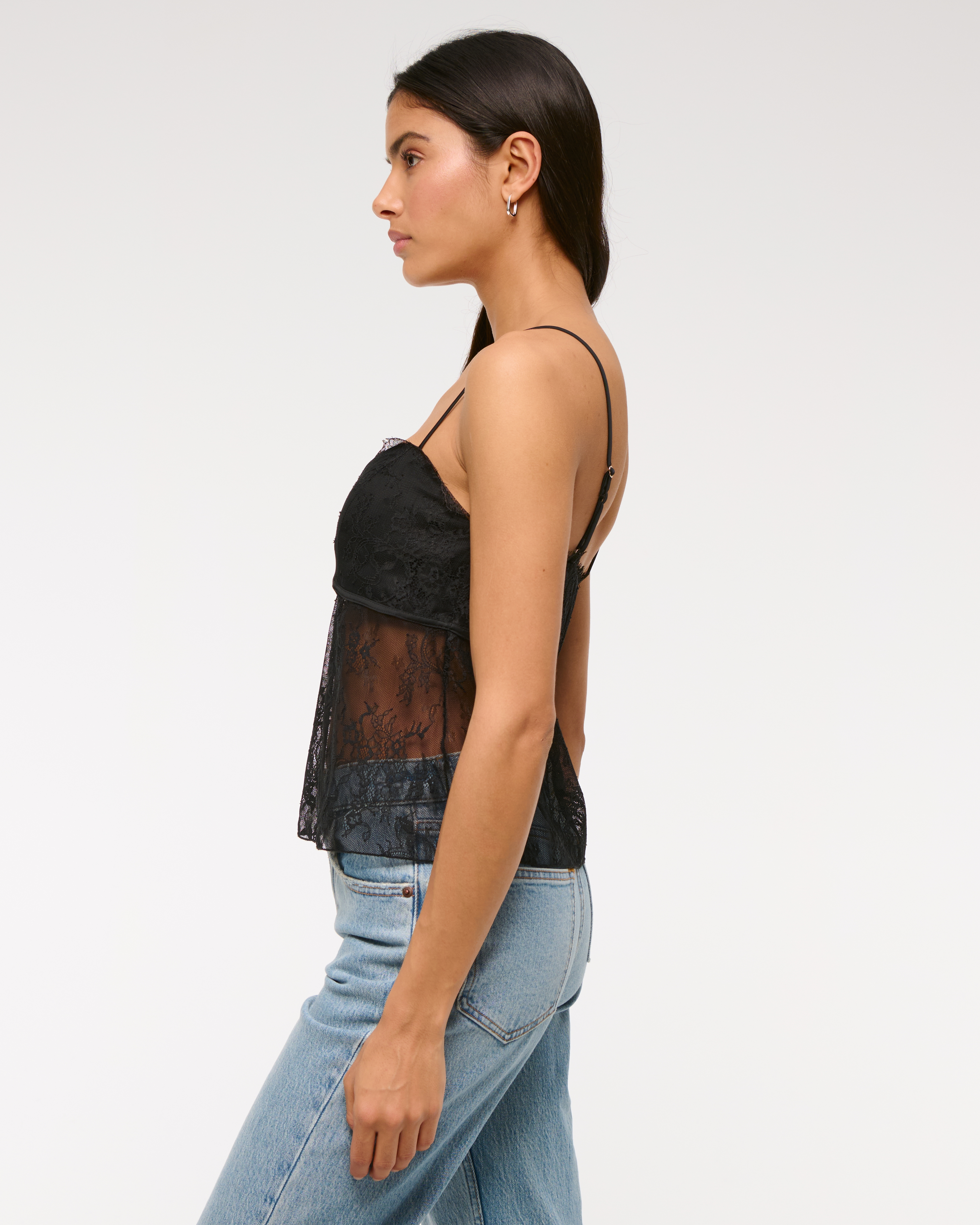 abercrombie lace peplum cami