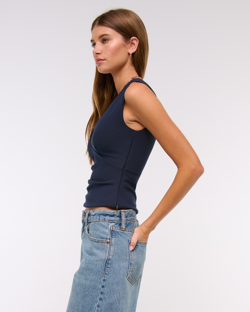 Bra-Free Plunge Ruched Top