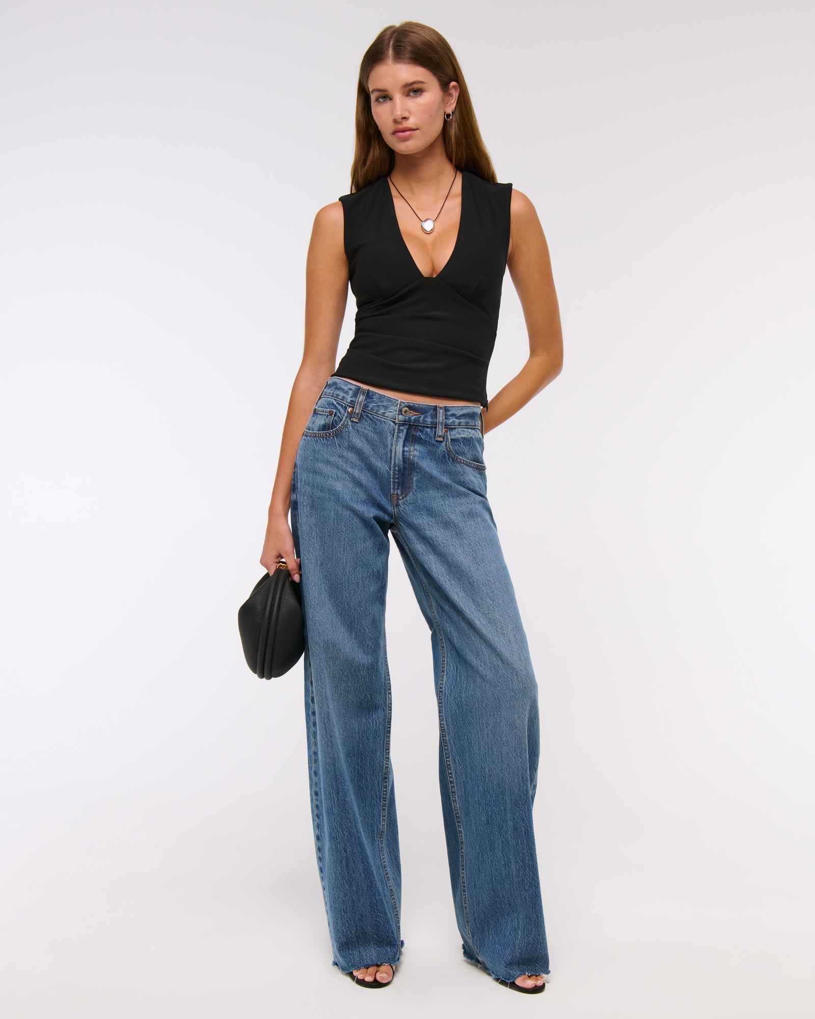 Bra-Free Plunge Ruched Top