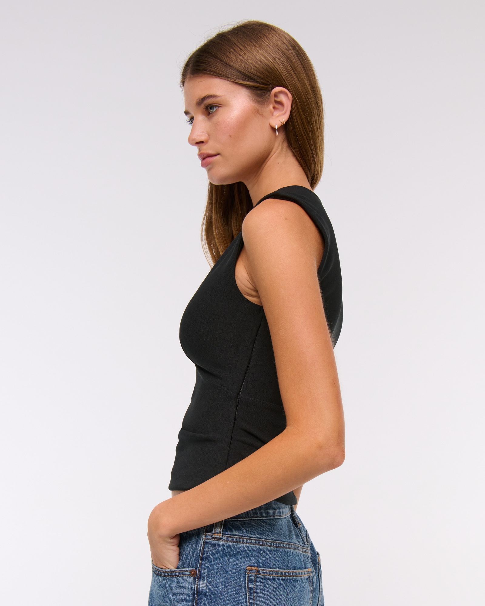 Bra-Free Plunge Ruched Top