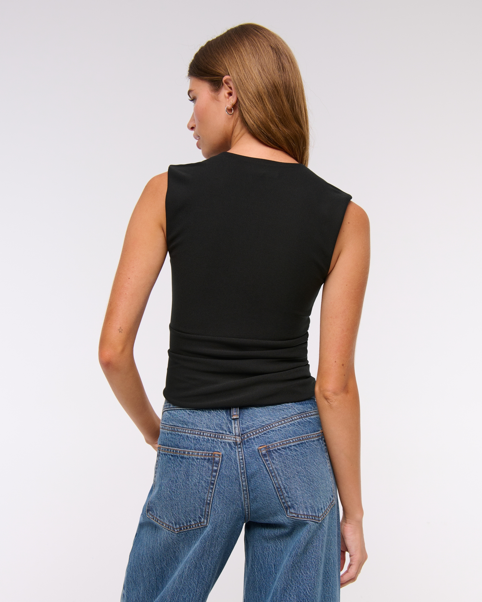 Bra-Free Plunge Ruched Top