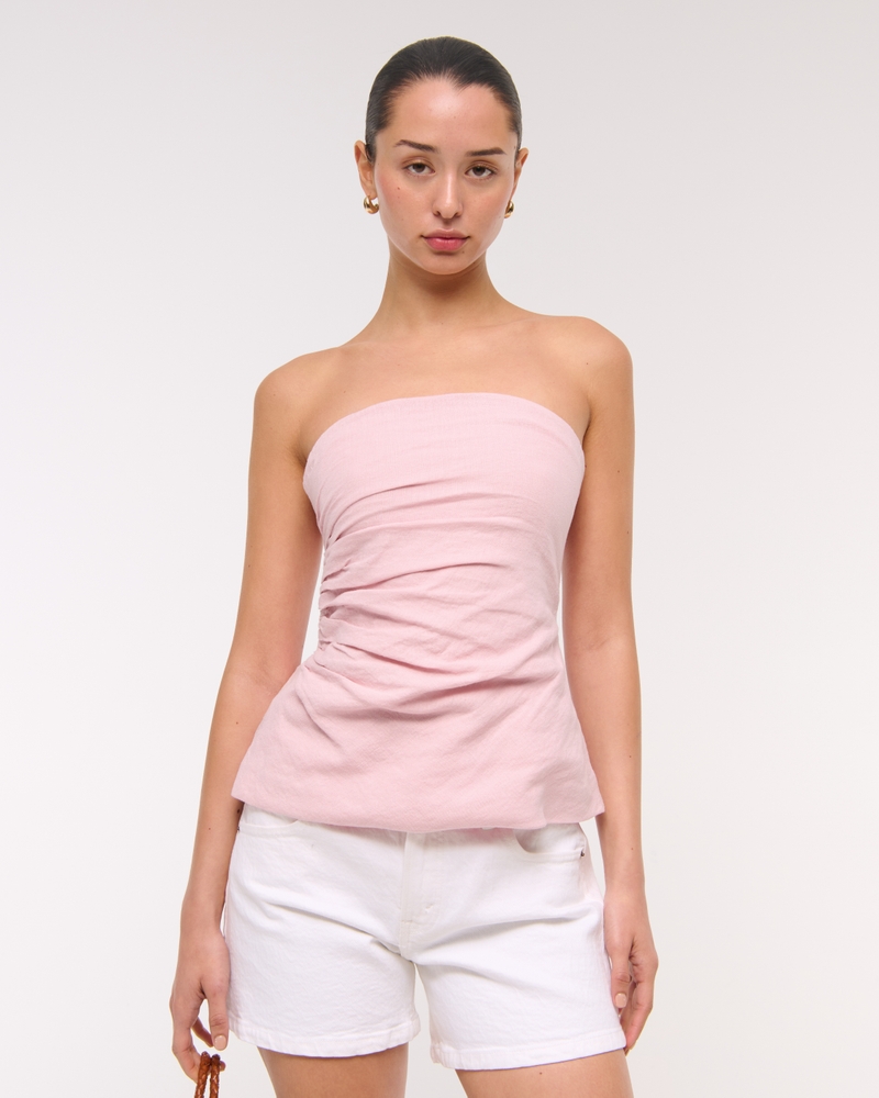 Linen-Blend Tube Top