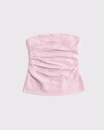 Linen-Blend Tube Top