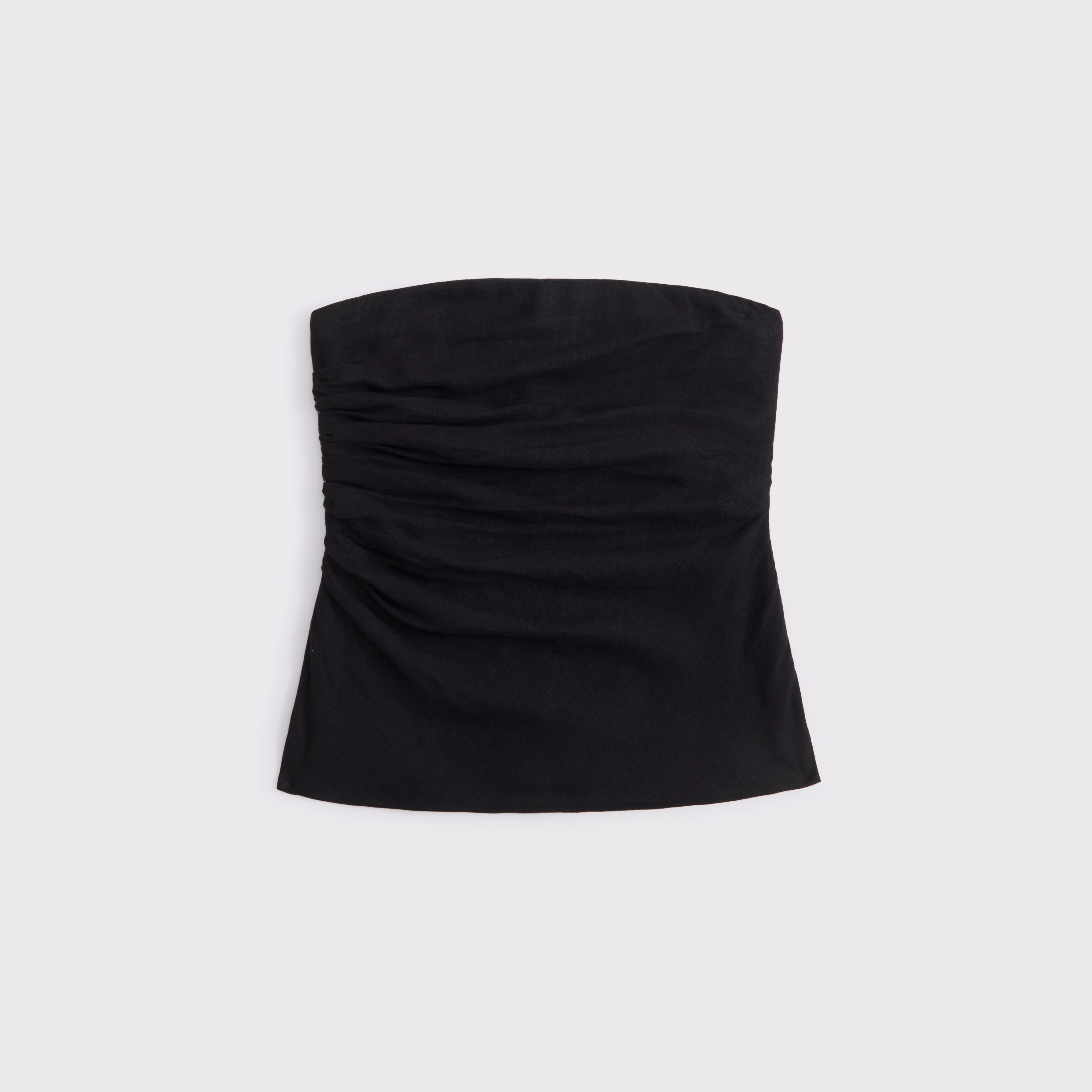 Женский топ Abercrombie & Fitch Linen-Blend Tube Top, цвет: Чёрный — фото 1