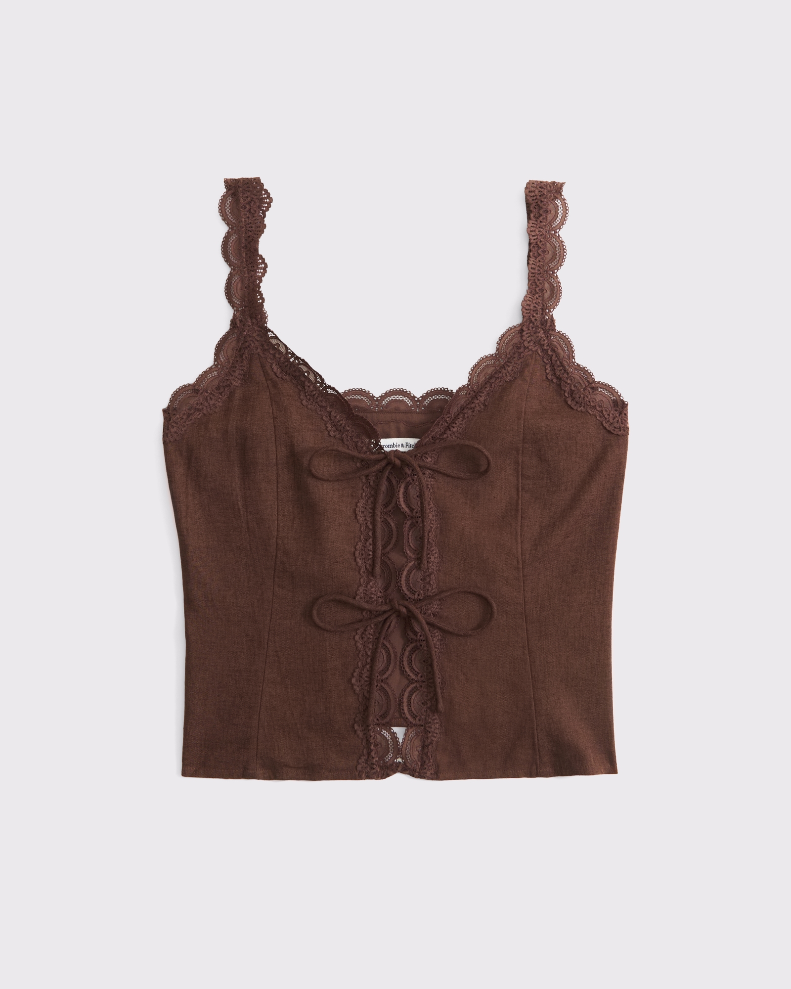 Lace-Trim Tie-Front Peplum Top