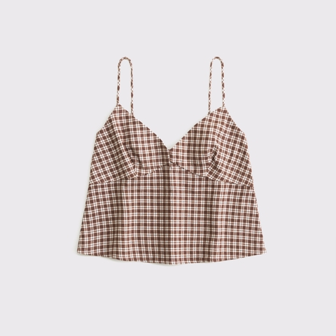 Бэби-долл Blend, с топом на бретелях, лён — Abercrombie & Fitch